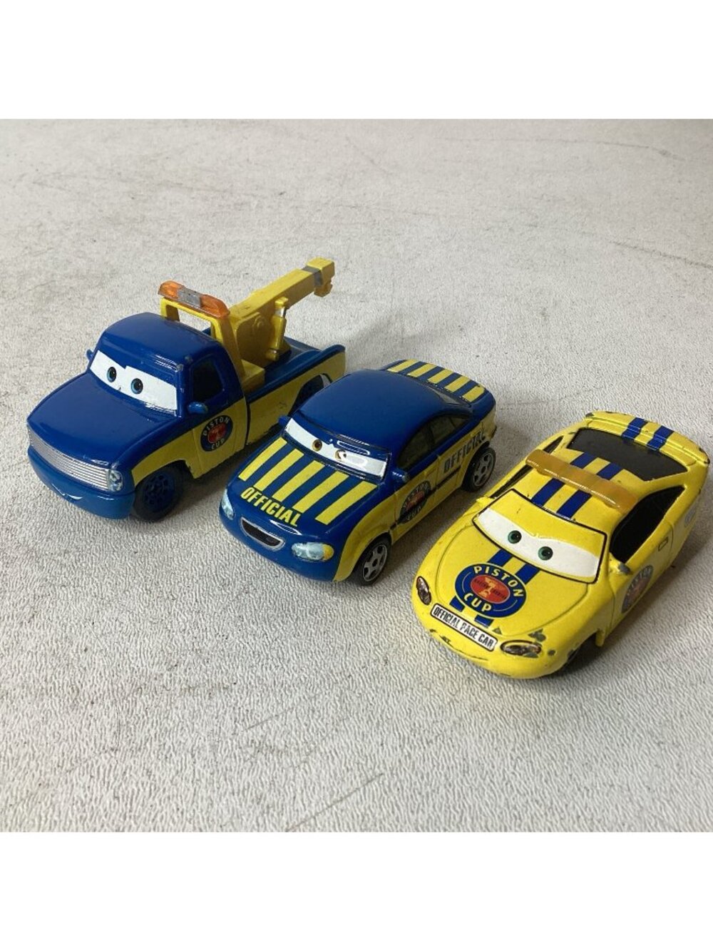 Disney Pixar Cars Piston Cup Official Car, Pace Car, Tow Truck Diecast Lot Of 3